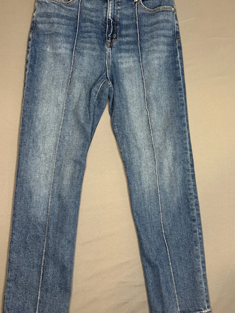 LOFT Womens Jeans 30 10 High Rise Front Seam Slim Straight Ankle Medium Wash